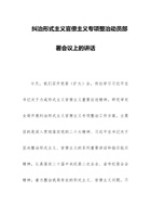 纠治形式主义官僚主义专项整治动员部署会议上的讲话范文 封面