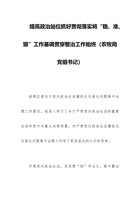 提高政治站位抓好贯彻落实将“稳、准、狠”工作基调贯穿整治工作始终（农牧局党组书记） 封面