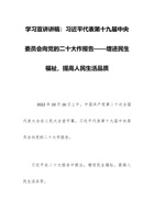 学习宣讲讲稿：习近平代表第十九届中央委员会向党的二十大作报告——增进民生福祉，提高人民生活品质 封面