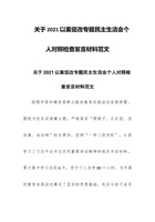 关于202x以案促改专题民主生活会个人对照检查发言材料范文 封面