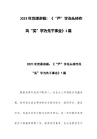 2023年党课讲稿：《“严”字当头转作风“实”字为先干事业》范文 封面