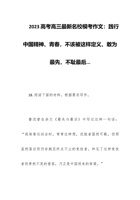 2023高考高三最新名校模考作文：践行中国精神、青春，不该被这样定义、敢为最先，不耻最后... 封面