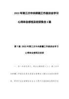 202x年第三次中央新疆工作座谈会学习心得体会感悟及收获集合3篇 封面