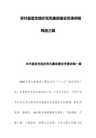 农村基层党组织党风廉政建设党课讲稿精选三篇 封面