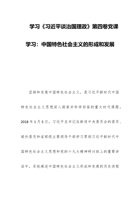 学习《习近平谈治国理政》第四卷党课学习：中国特色社会主义的形成和发展 封面