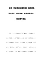 学习《习近平谈治国理政》党课讲稿：“勇于尝试，砥砺克难，在艰难中磨炼，在逆境中成长 封面