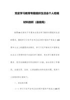 党史学习教育专题组织生活会个人检视材料剖析 封面