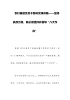 农村基层党员干部讲党课讲稿——坚持执政为民，就必须坚持并倡导“八大作风” 封面