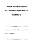 党课讲稿：铸造实现民族复兴的先锋力量——党的十九大以来党员教育工作迈出高质量发展步伐 封面