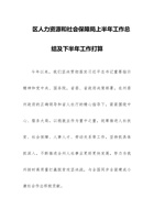 人力资源和社会保障局202x上半年工作总结及下半年工作打算 封面