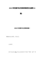 2023年党委书记党课讲稿范文(通用15篇) 封面