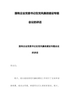 国有企业党委书记在党风廉政建设专题会议的讲话 封面