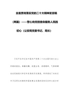 全面贯彻落实党的二十大精神发言稿（两篇）——警心向党担使命服务人民践初心（公安局党委书记、局长） 封面