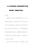 2023年党支部第二次理论创新学习交流发言材料（网络艺术专业） 封面