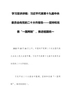 学习宣讲讲稿：习近平代表第十九届中央委员会向党的二十大作报告——坚持和完善“一国两制”，推进祖国统一 封面