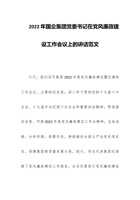 202x年国企集团党委书记在党风廉政建设工作会议上的讲话范文 封面