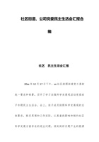 社区街道、公司党委民主生活会汇报合编 封面