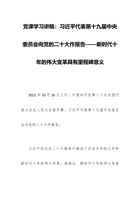 党课学习讲稿：习近平代表第十九届中央委员会向党的二十大作报告——新时代十年的伟大变革具有里程碑意义 封面