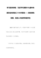 学习宣讲讲稿：习近平代表第十九届中央委员会向党的二十大作报告——推动绿色发展，促进人与自然和谐共生 封面